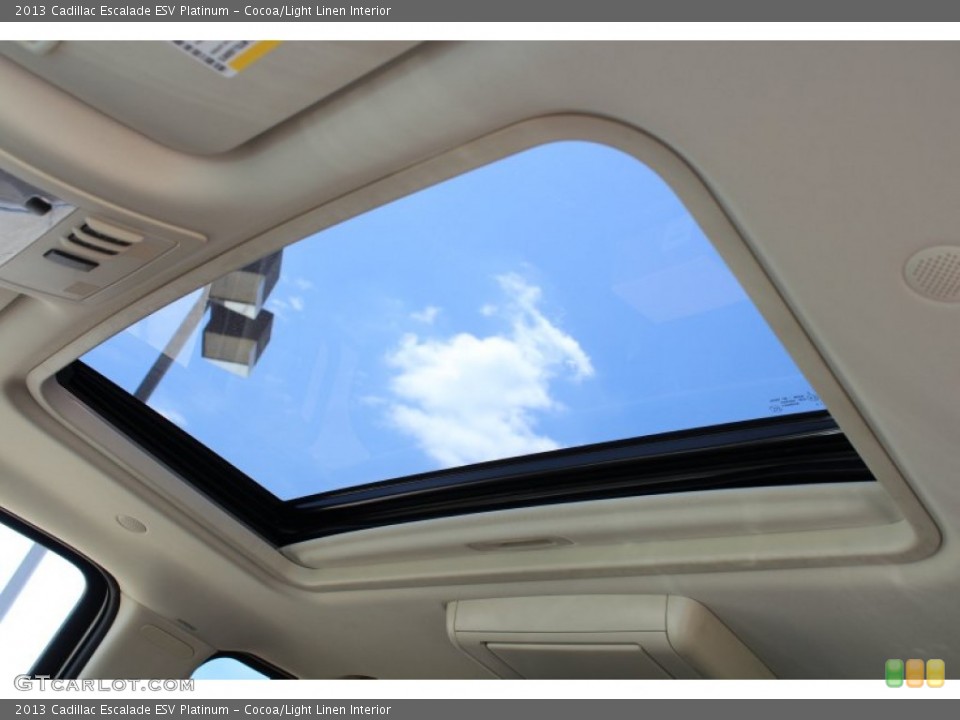 Cocoa/Light Linen Interior Sunroof for the 2013 Cadillac Escalade ESV Platinum #80826789