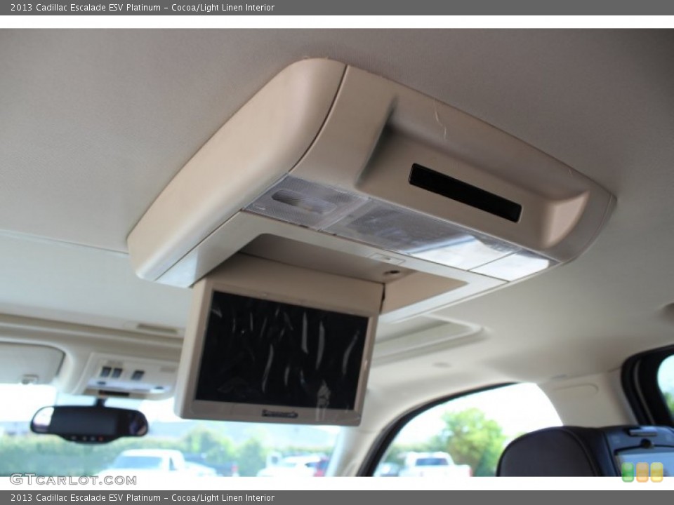 Cocoa/Light Linen Interior Entertainment System for the 2013 Cadillac Escalade ESV Platinum #80826842