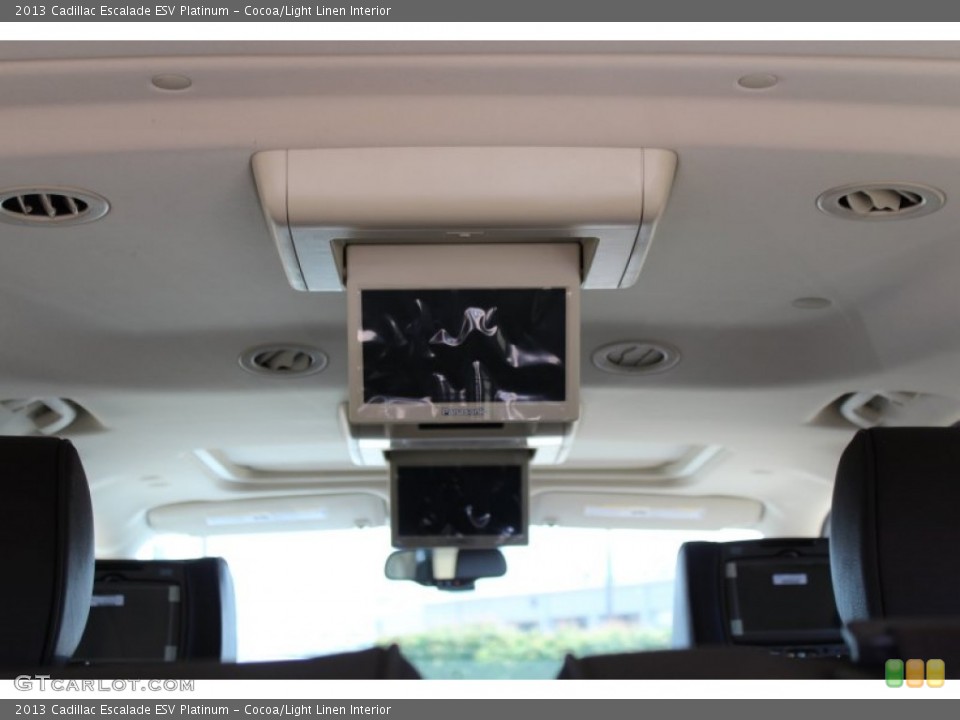 Cocoa/Light Linen Interior Entertainment System for the 2013 Cadillac Escalade ESV Platinum #80826860
