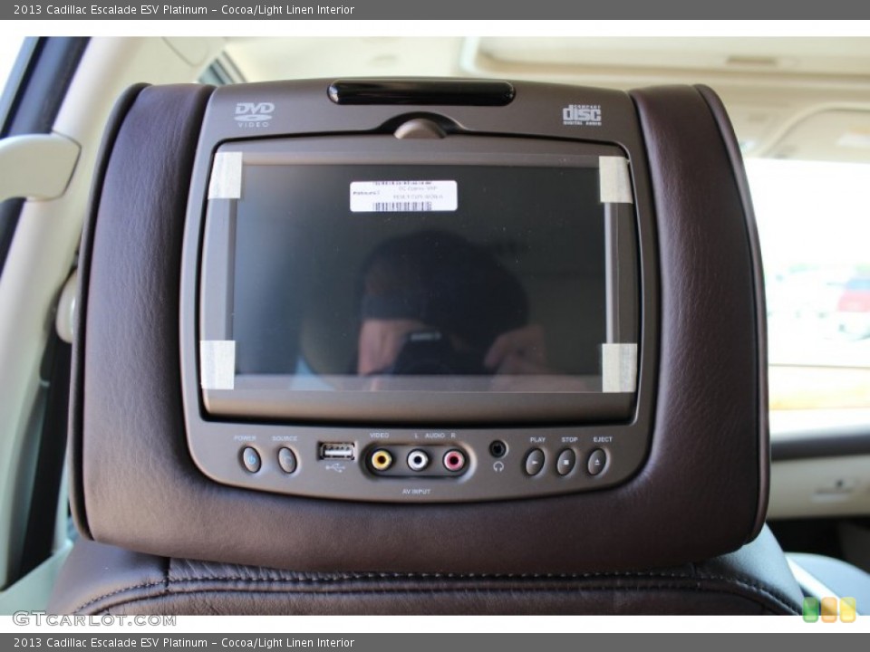 Cocoa/Light Linen Interior Entertainment System for the 2013 Cadillac Escalade ESV Platinum #80826876