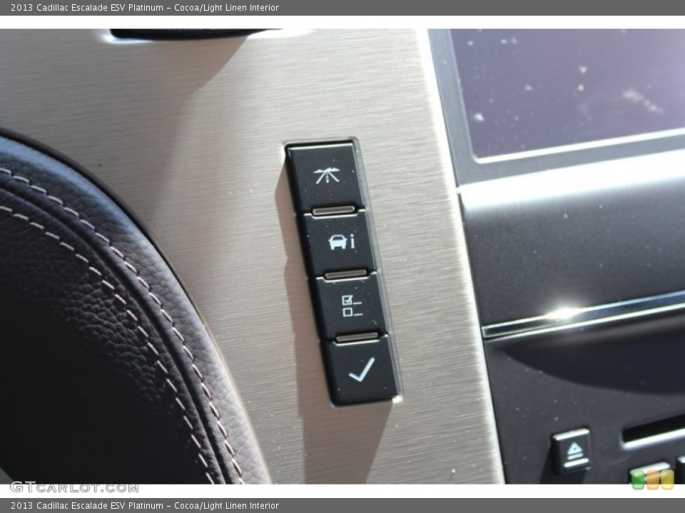 Cocoa/Light Linen Interior Controls for the 2013 Cadillac Escalade ESV Platinum #80826895
