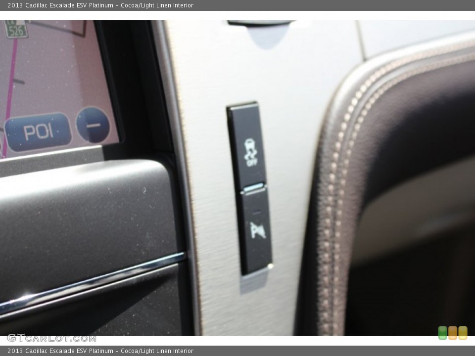 Cocoa/Light Linen Interior Controls for the 2013 Cadillac Escalade ESV Platinum #80826910