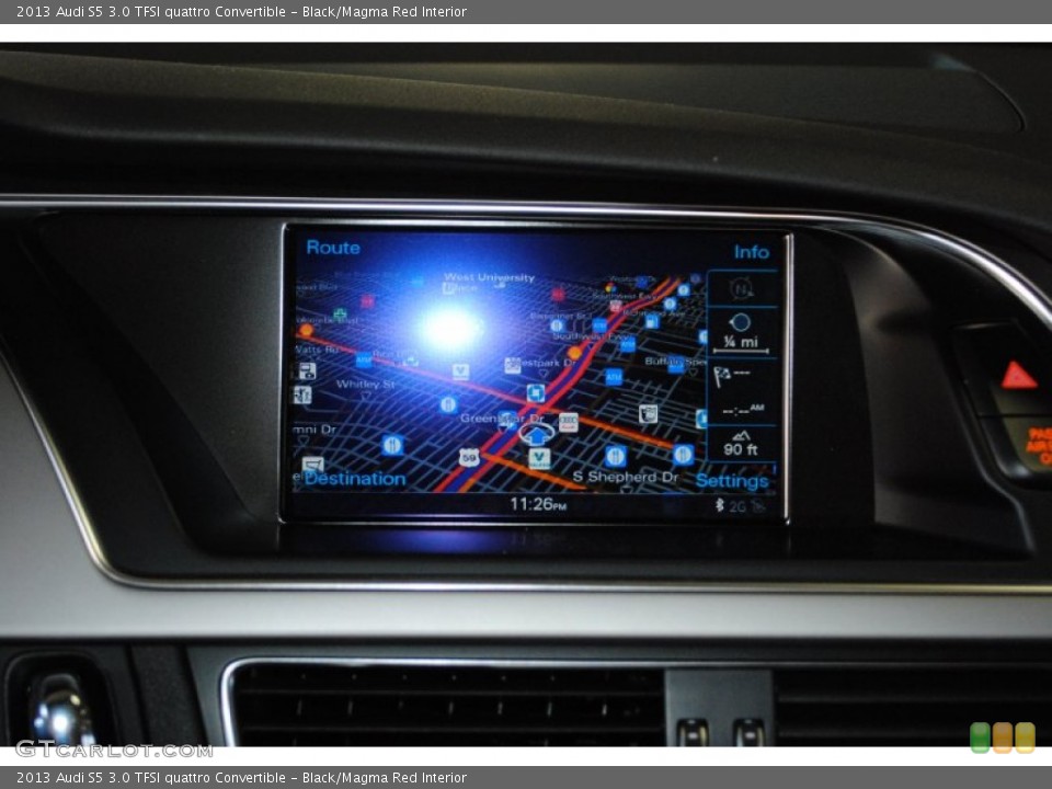 Black/Magma Red Interior Navigation for the 2013 Audi S5 3.0 TFSI quattro Convertible #80829487