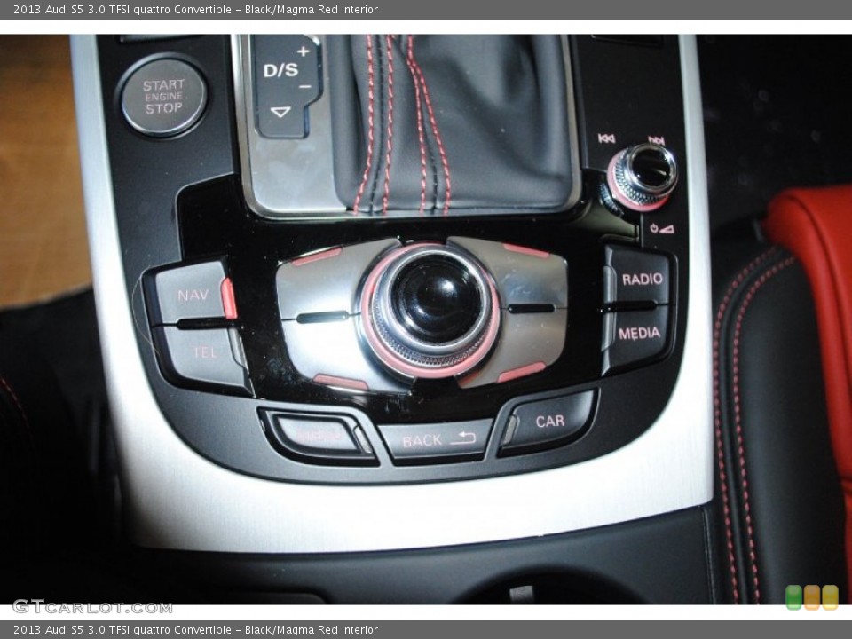 Black/Magma Red Interior Controls for the 2013 Audi S5 3.0 TFSI quattro Convertible #80829523