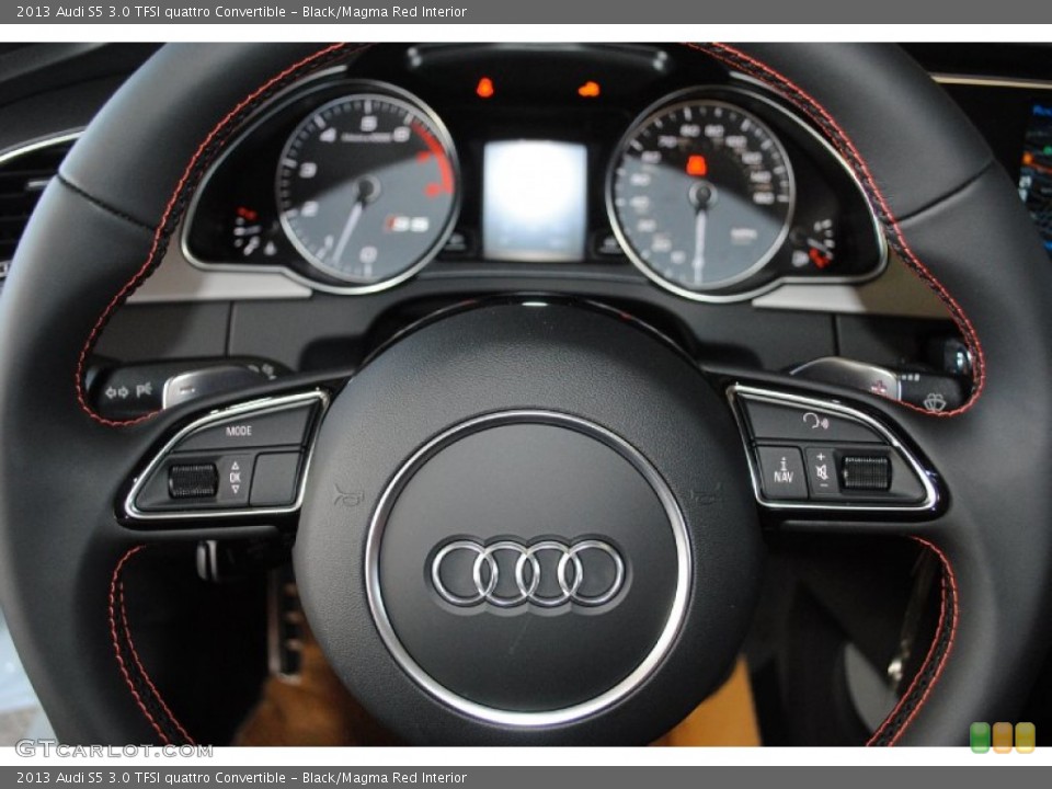 Black/Magma Red Interior Controls for the 2013 Audi S5 3.0 TFSI quattro Convertible #80829537