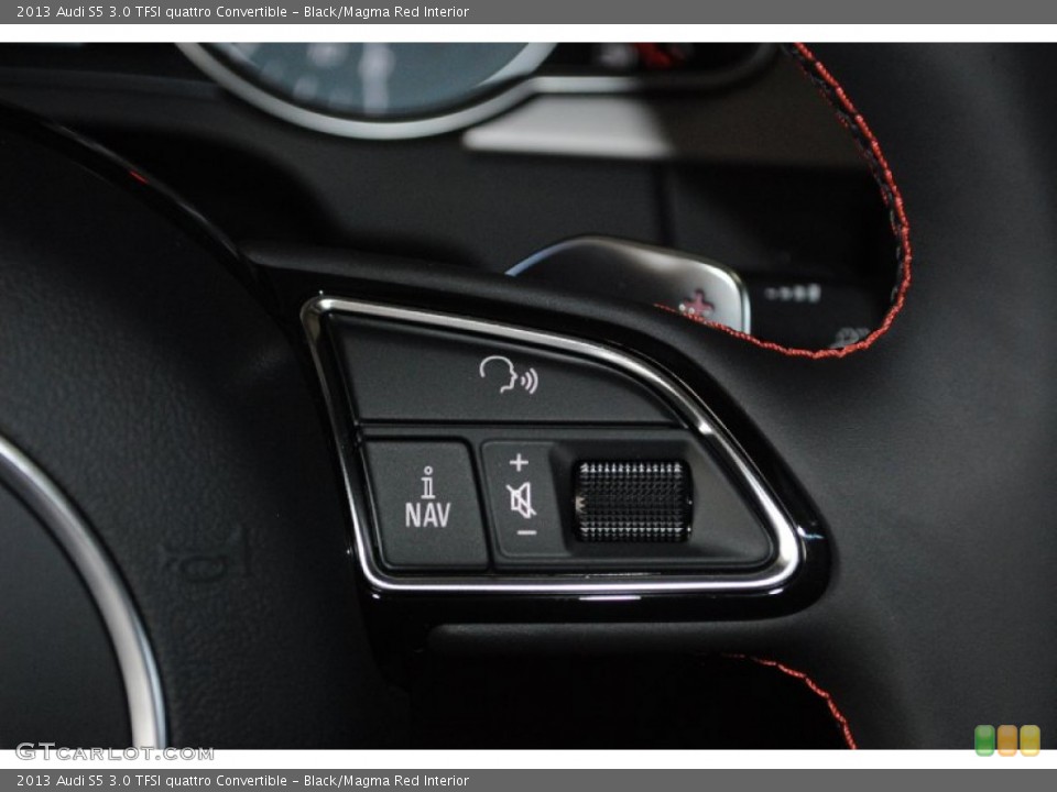 Black/Magma Red Interior Controls for the 2013 Audi S5 3.0 TFSI quattro Convertible #80829568