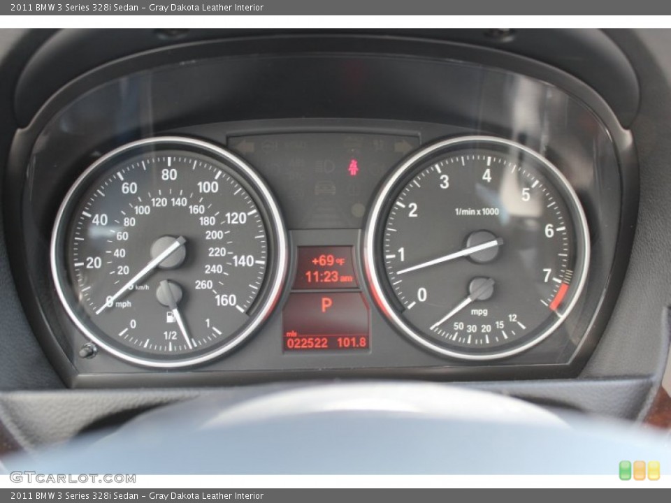 Gray Dakota Leather Interior Gauges for the 2011 BMW 3 Series 328i Sedan #80830078