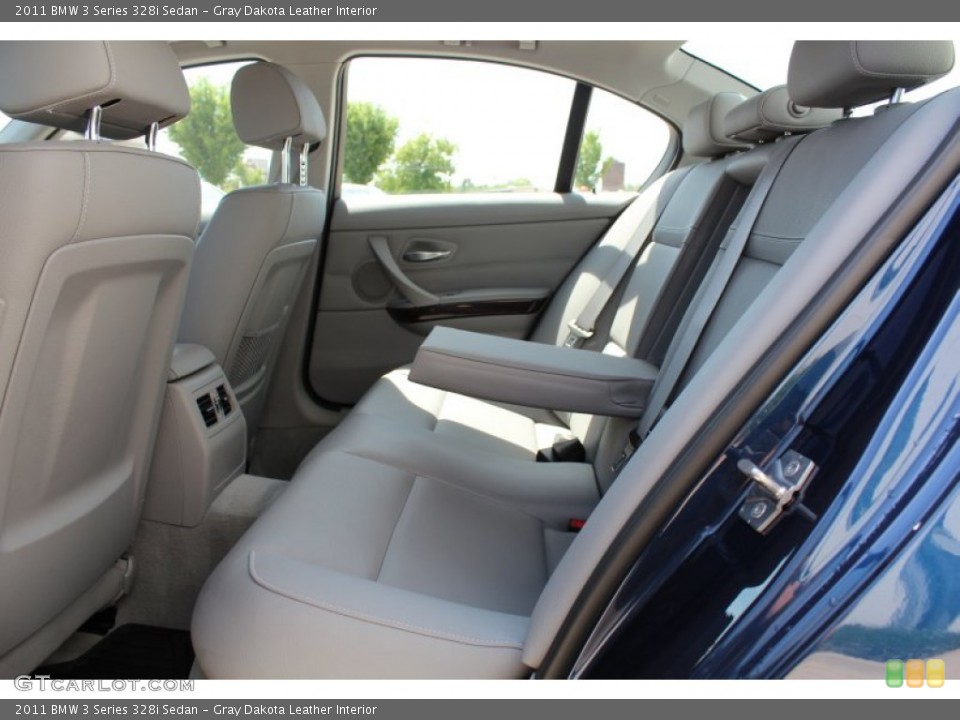 Gray Dakota Leather Interior Rear Seat for the 2011 BMW 3 Series 328i Sedan #80830203