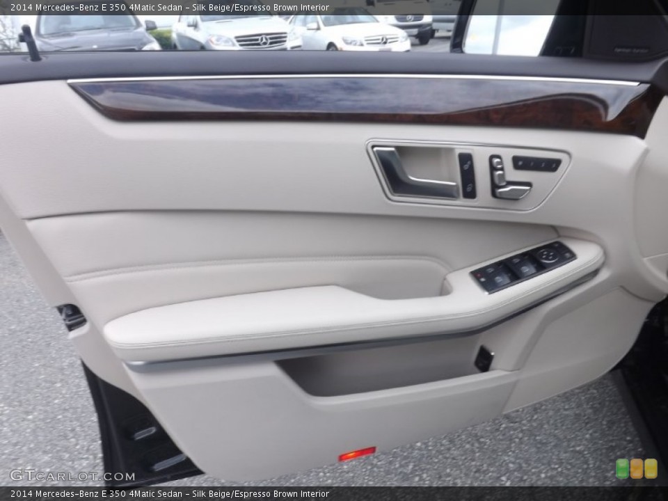 Silk Beige/Espresso Brown Interior Door Panel for the 2014 Mercedes-Benz E 350 4Matic Sedan #80836183