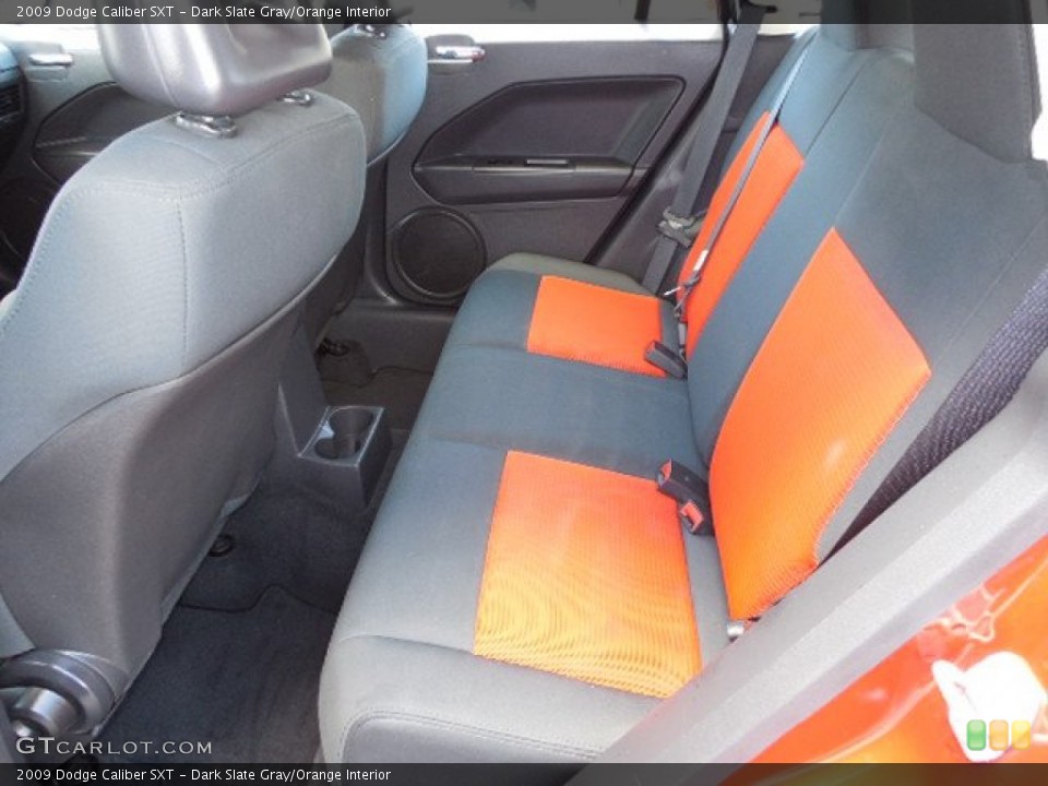 Dark Slate Gray/Orange Interior Rear Seat for the 2009 Dodge Caliber SXT #80838648