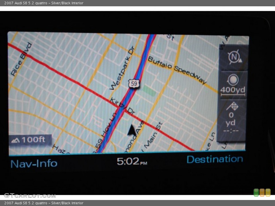 Silver/Black Interior Navigation for the 2007 Audi S8 5.2 quattro #80845607