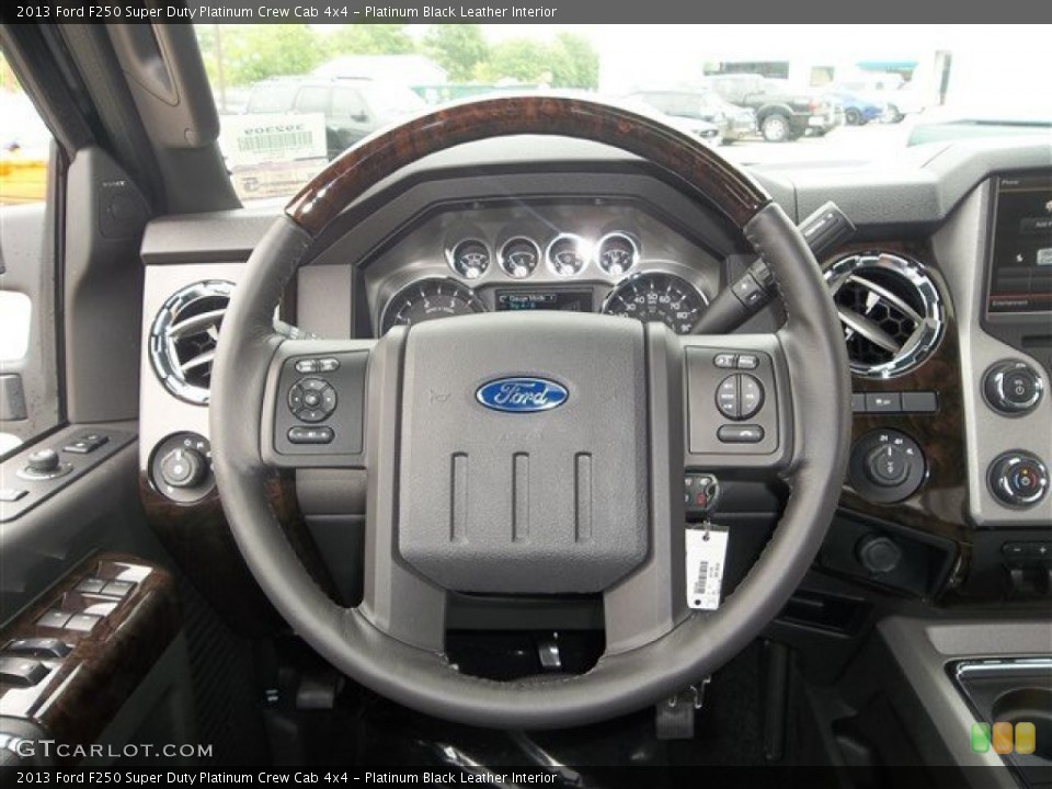Platinum Black Leather Interior Steering Wheel for the 2013 Ford F250 Super Duty Platinum Crew Cab 4x4 #80846119