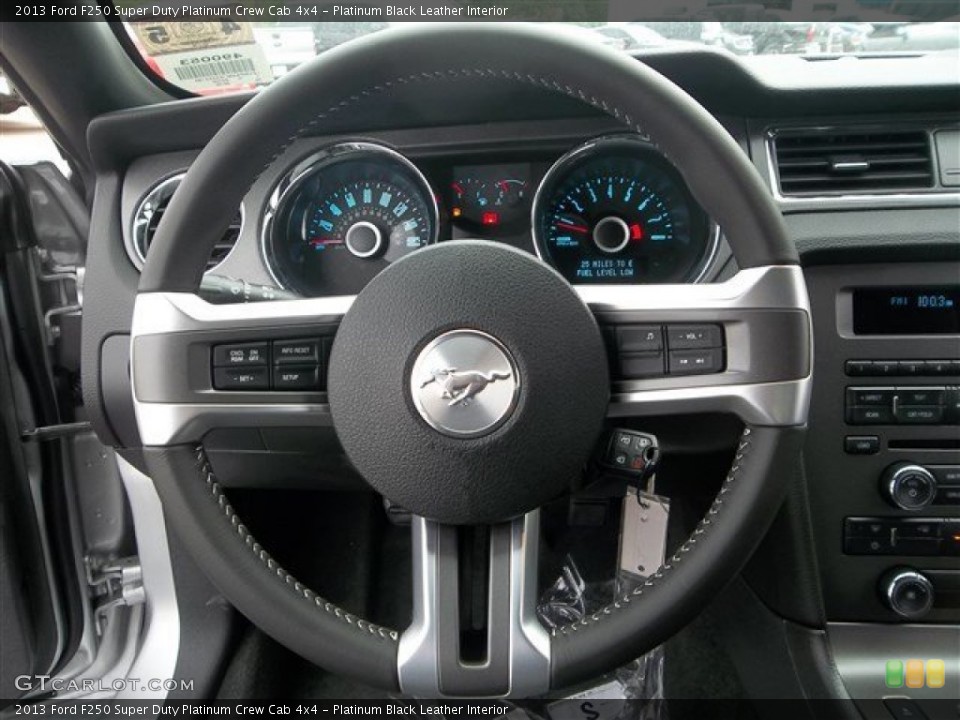 Platinum Black Leather Interior Steering Wheel for the 2013 Ford F250 Super Duty Platinum Crew Cab 4x4 #80846441