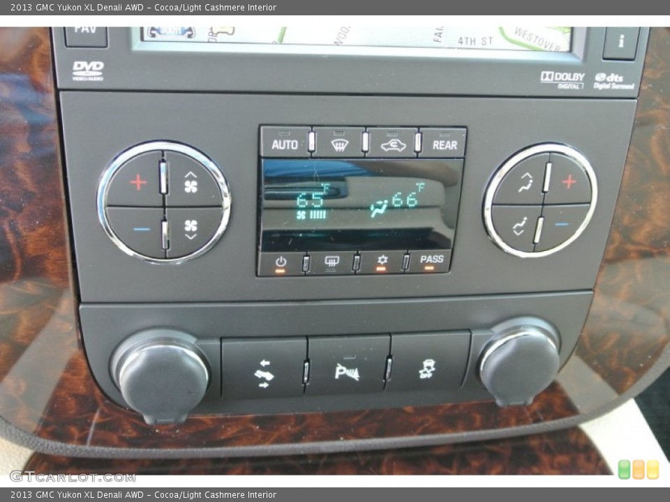Cocoa/Light Cashmere Interior Controls for the 2013 GMC Yukon XL Denali AWD #80848623