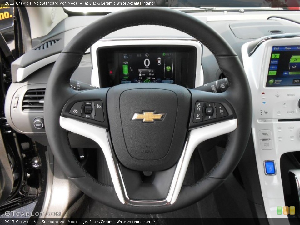 Jet Black/Ceramic White Accents Interior Steering Wheel for the 2013 Chevrolet Volt  #80852608