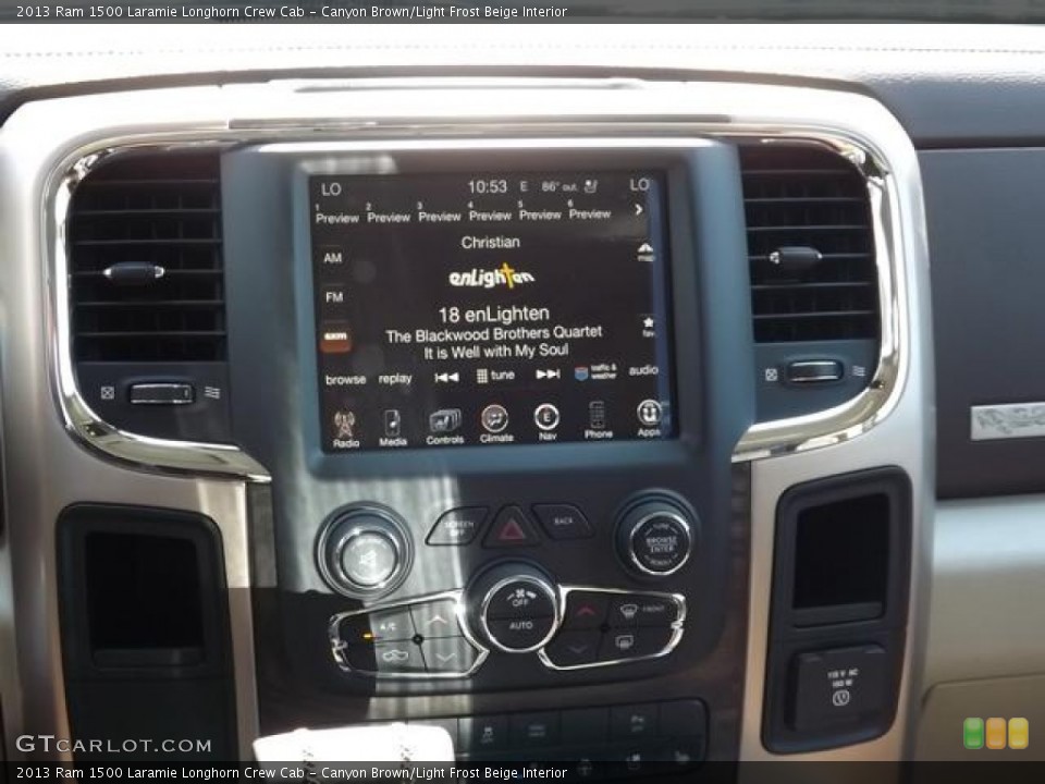 Canyon Brown/Light Frost Beige Interior Controls for the 2013 Ram 1500 Laramie Longhorn Crew Cab #80853337