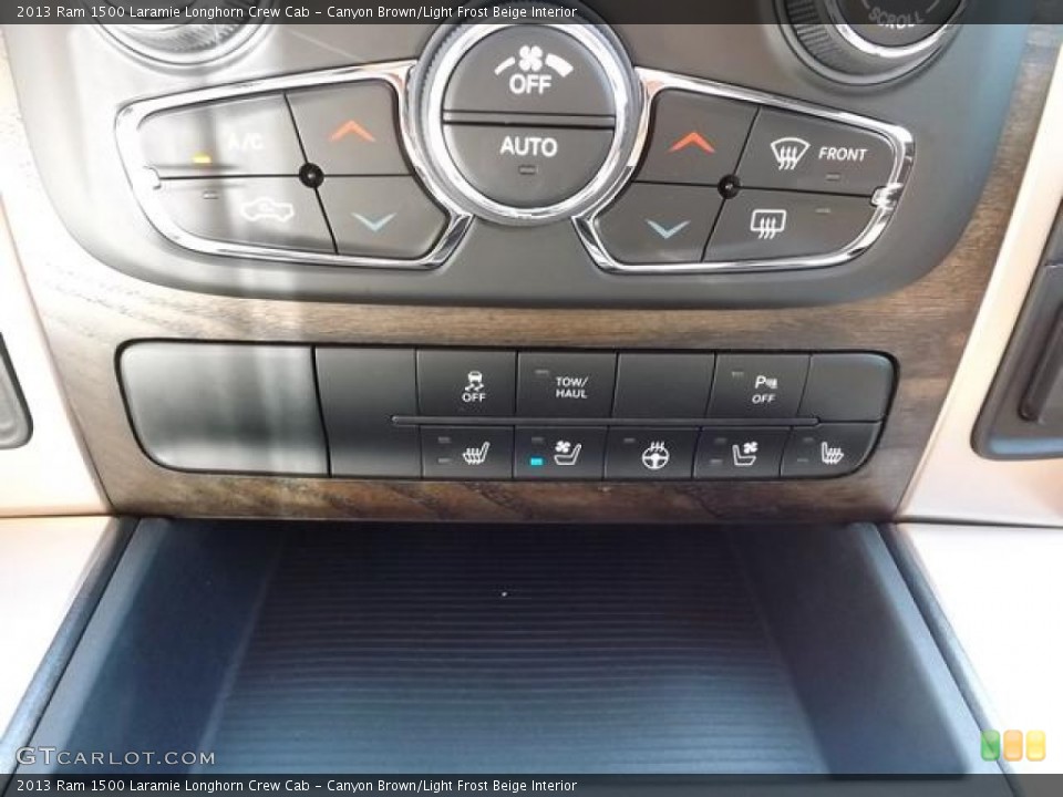 Canyon Brown/Light Frost Beige Interior Controls for the 2013 Ram 1500 Laramie Longhorn Crew Cab #80853464