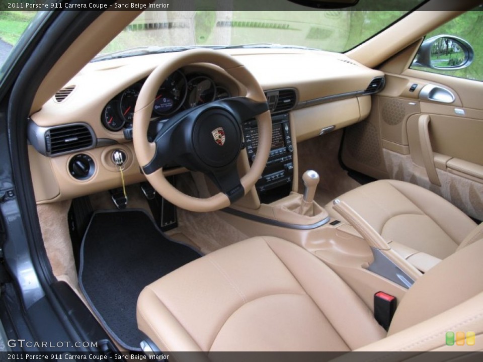 Sand Beige Interior Prime Interior for the 2011 Porsche 911 Carrera Coupe #80856064