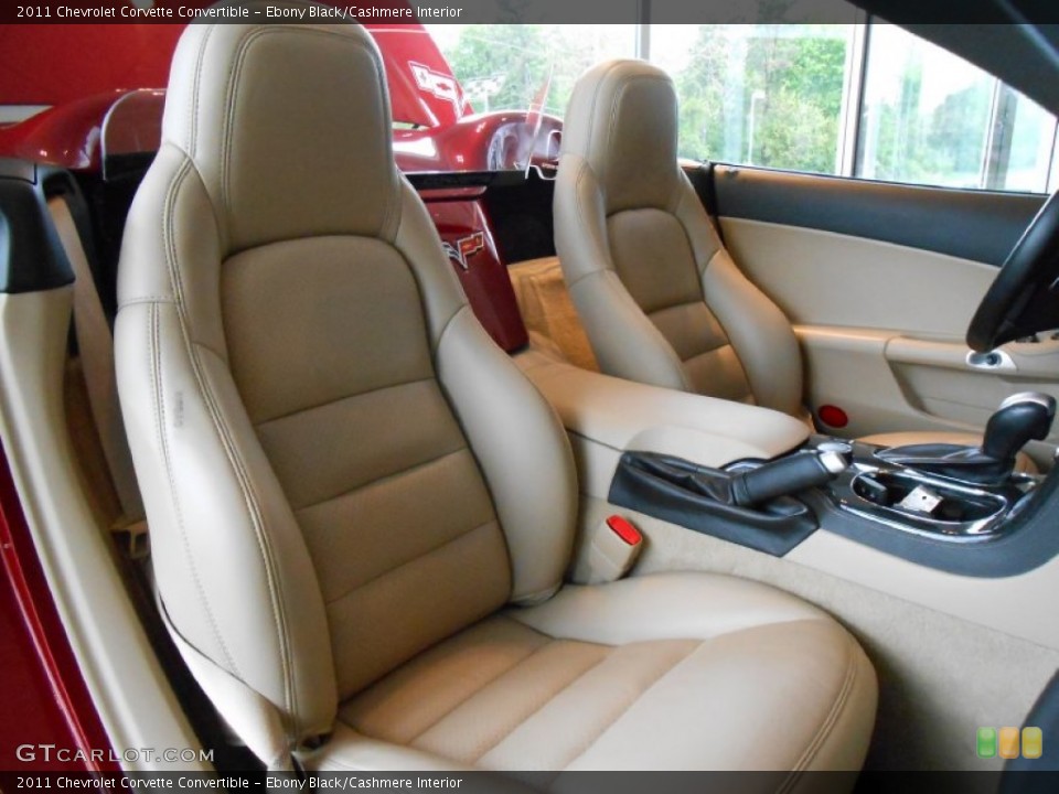 Ebony Black/Cashmere Interior Front Seat for the 2011 Chevrolet Corvette Convertible #80858927