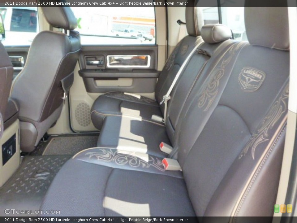Light Pebble Beige/Bark Brown Interior Rear Seat for the 2011 Dodge Ram 2500 HD Laramie Longhorn Crew Cab 4x4 #80859733