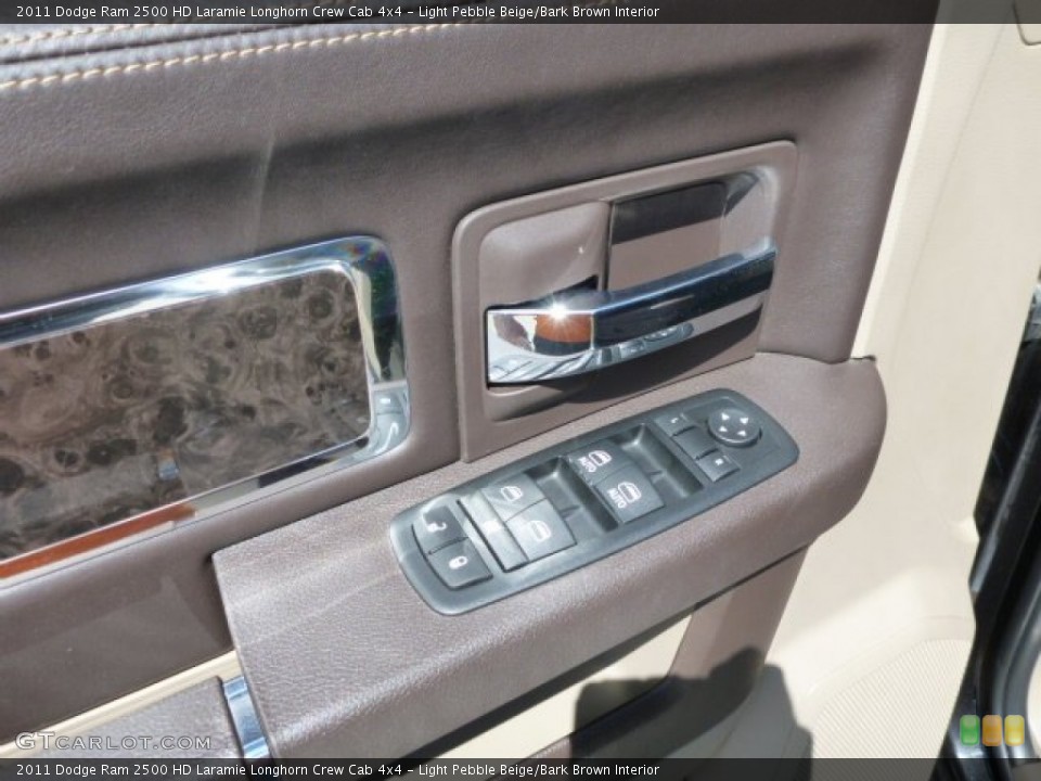 Light Pebble Beige/Bark Brown Interior Controls for the 2011 Dodge Ram 2500 HD Laramie Longhorn Crew Cab 4x4 #80859799