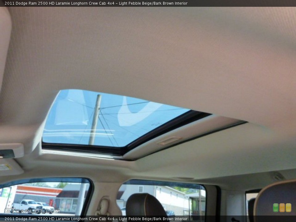 Light Pebble Beige/Bark Brown Interior Sunroof for the 2011 Dodge Ram 2500 HD Laramie Longhorn Crew Cab 4x4 #80859822