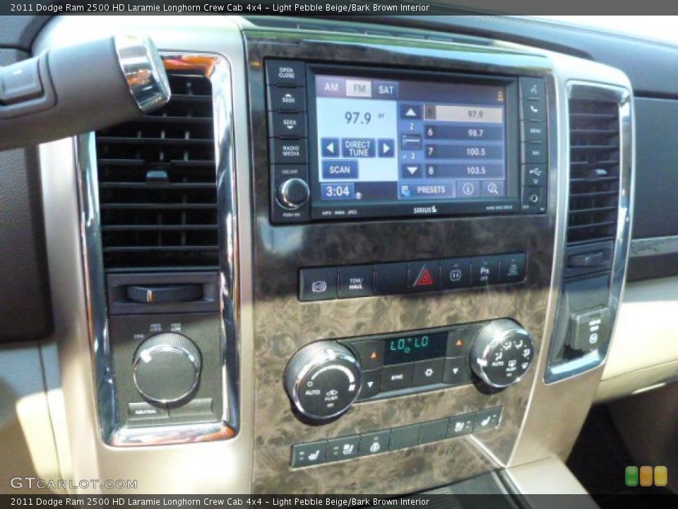 Light Pebble Beige/Bark Brown Interior Controls for the 2011 Dodge Ram 2500 HD Laramie Longhorn Crew Cab 4x4 #80859898