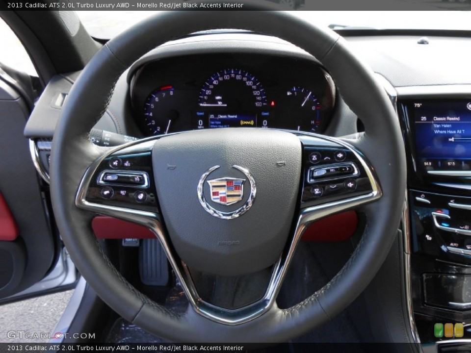 Morello Red/Jet Black Accents Interior Steering Wheel for the 2013 Cadillac ATS 2.0L Turbo Luxury AWD #80862469
