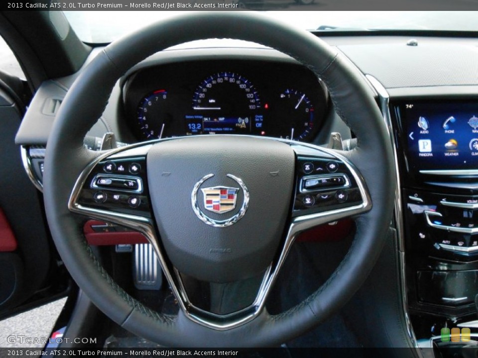 Morello Red/Jet Black Accents Interior Steering Wheel for the 2013 Cadillac ATS 2.0L Turbo Premium #80862861