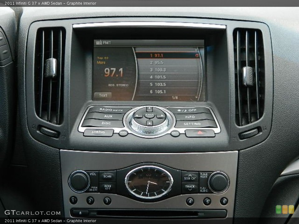 Graphite Interior Controls for the 2011 Infiniti G 37 x AWD Sedan #80863747