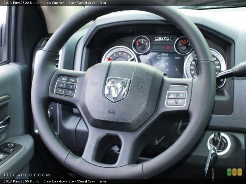 Black/Diesel Gray Interior Steering Wheel for the 2013 Ram 2500 Big Horn Crew Cab 4x4 #80864791