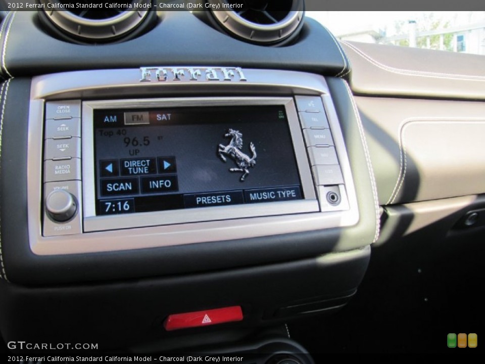 Charcoal (Dark Grey) Interior Controls for the 2012 Ferrari California  #80865130