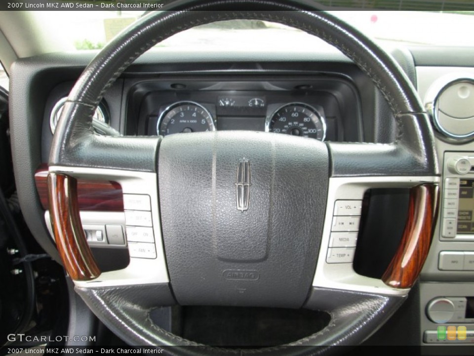 Dark Charcoal Interior Steering Wheel for the 2007 Lincoln MKZ AWD Sedan #80871718