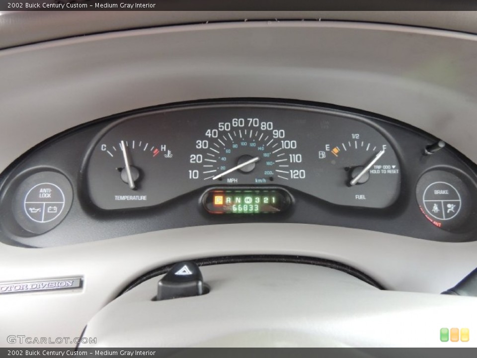 Medium Gray Interior Gauges for the 2002 Buick Century Custom #80879491