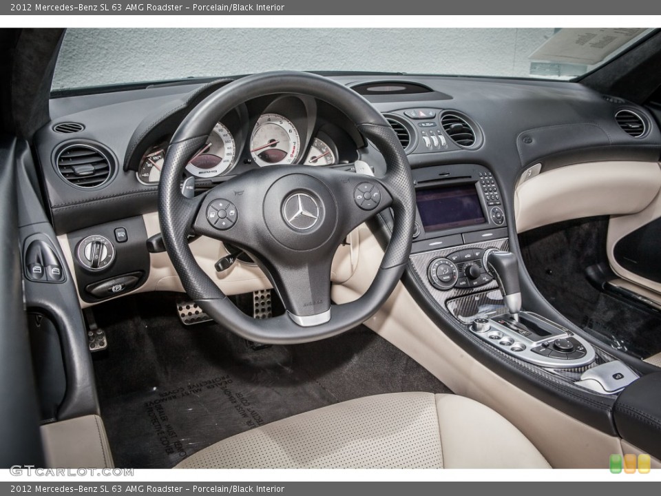 Porcelain/Black Interior Photo for the 2012 Mercedes-Benz SL 63 AMG Roadster #80880559