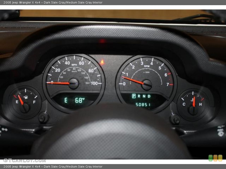 Dark Slate Gray/Medium Slate Gray Interior Gauges for the 2008 Jeep Wrangler X 4x4 #80881085