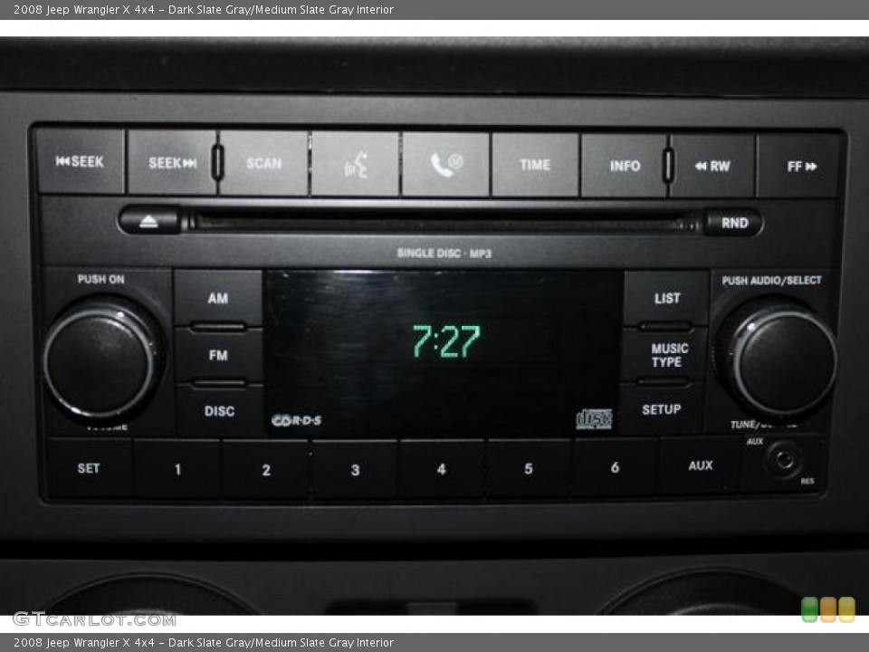Dark Slate Gray/Medium Slate Gray Interior Audio System for the 2008 Jeep Wrangler X 4x4 #80881351