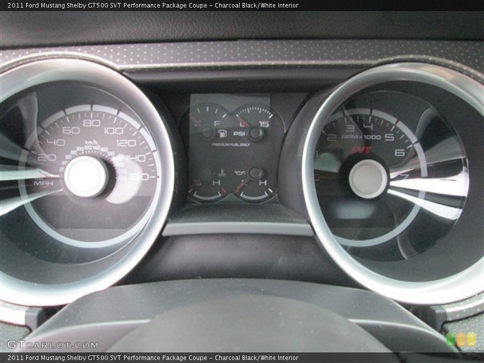 Charcoal Black/White Interior Gauges for the 2011 Ford Mustang Shelby GT500 SVT Performance Package Coupe #80886748
