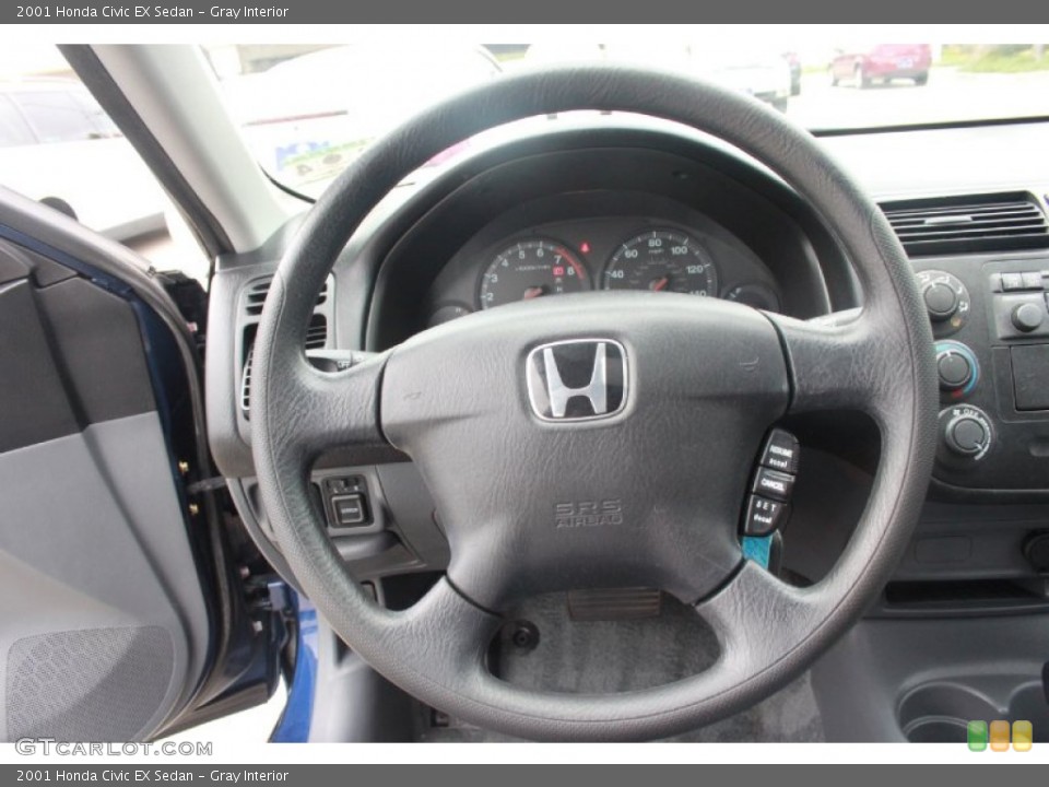 Gray Interior Steering Wheel for the 2001 Honda Civic EX Sedan #80888243