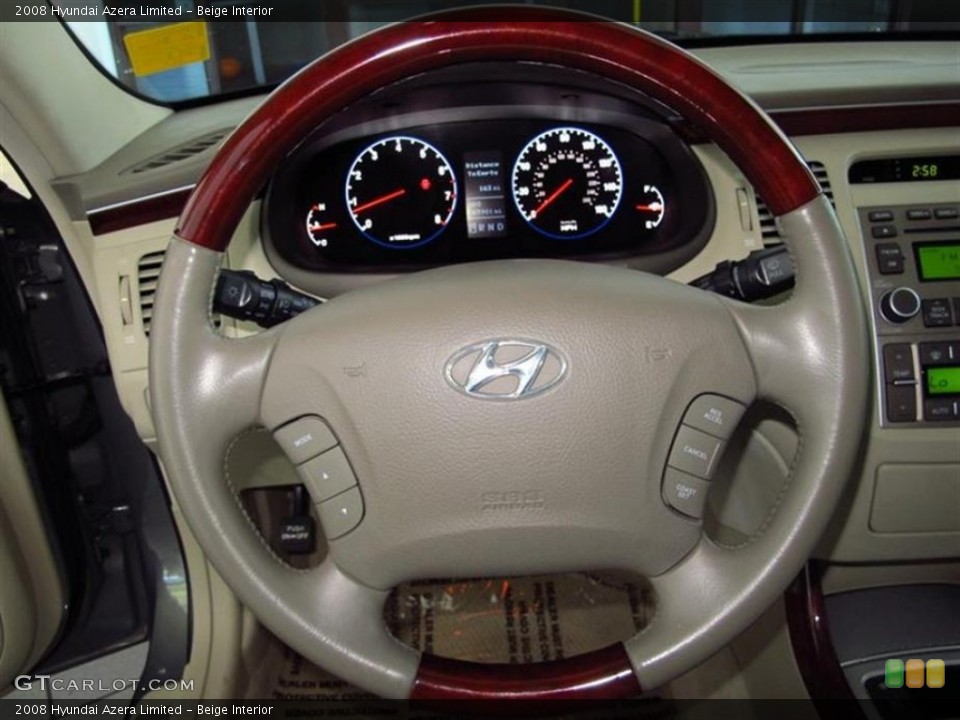 Beige Interior Steering Wheel for the 2008 Hyundai Azera Limited #80890744