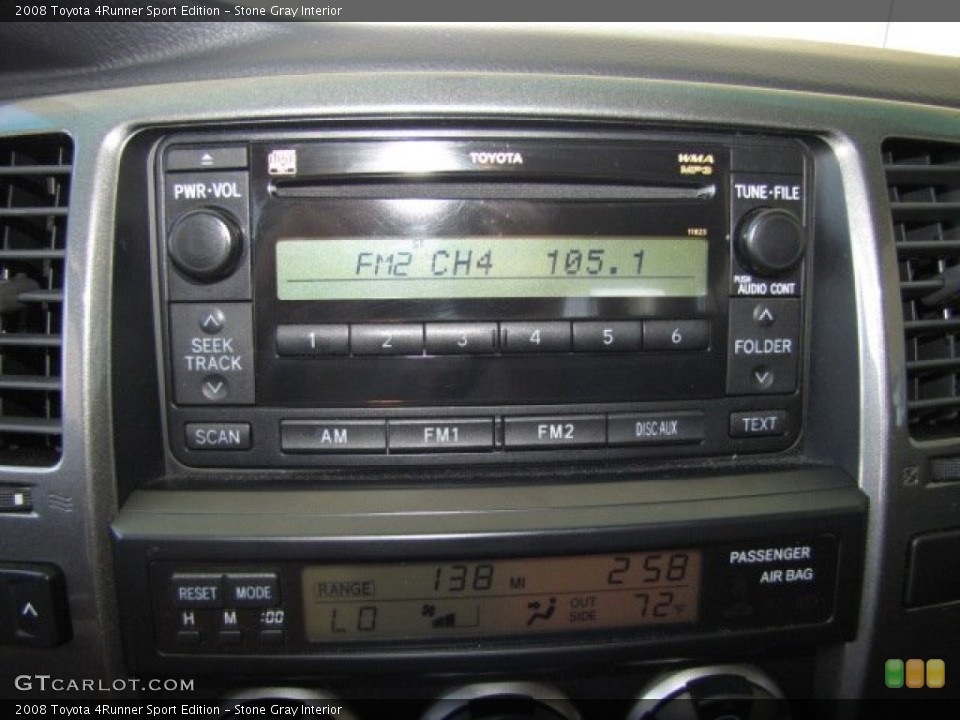 Stone Gray Interior Audio System for the 2008 Toyota 4Runner Sport Edition #80894167