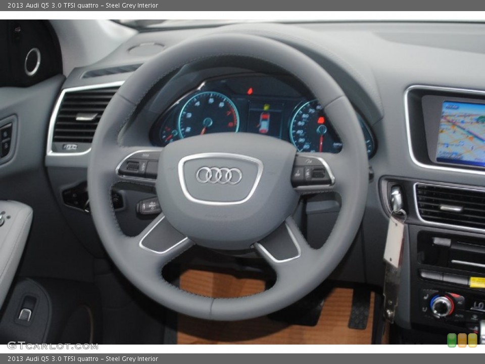 Steel Grey Interior Steering Wheel for the 2013 Audi Q5 3.0 TFSI quattro #80898831