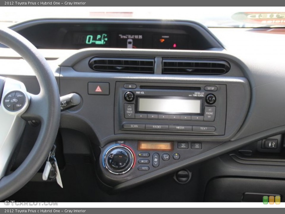 Gray Interior Controls for the 2012 Toyota Prius c Hybrid One #80899810