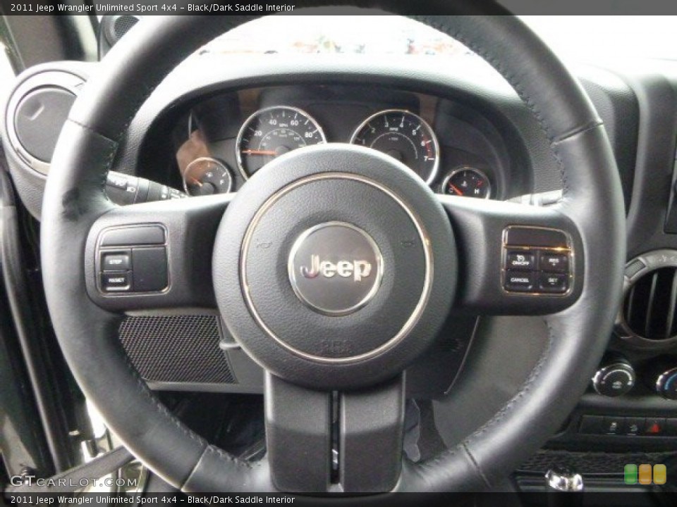 Black/Dark Saddle Interior Steering Wheel for the 2011 Jeep Wrangler Unlimited Sport 4x4 #80902633
