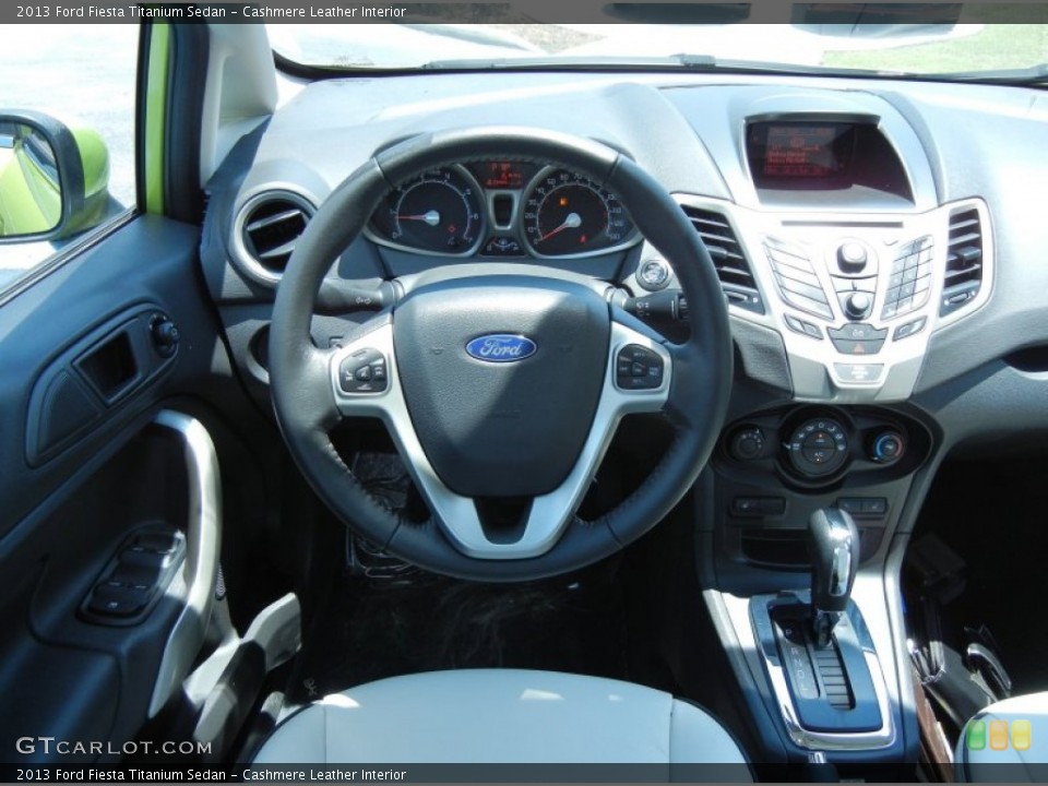 Cashmere Leather Interior Steering Wheel for the 2013 Ford Fiesta Titanium Sedan #80902954