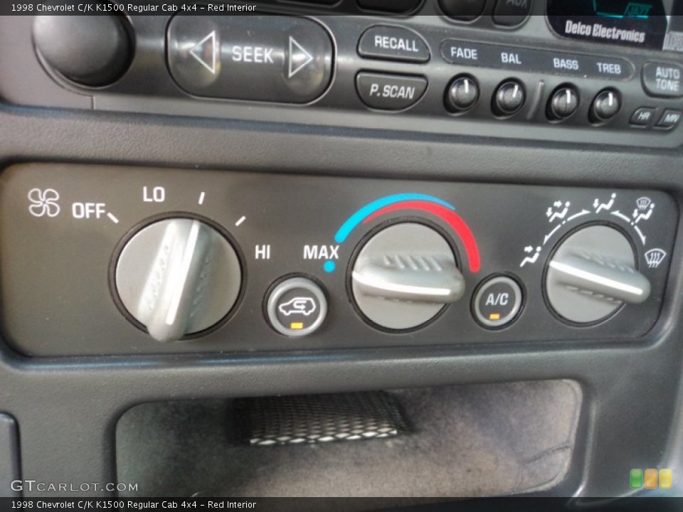 Red Interior Controls for the 1998 Chevrolet C/K K1500 Regular Cab 4x4 #80907705
