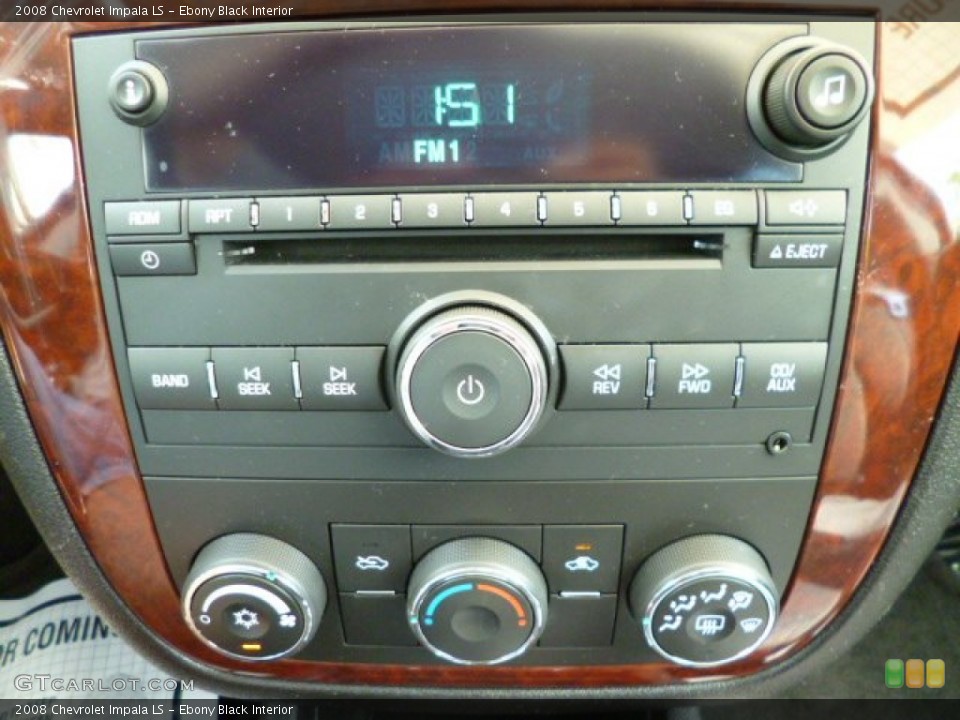 Ebony Black Interior Controls for the 2008 Chevrolet Impala LS #80915625