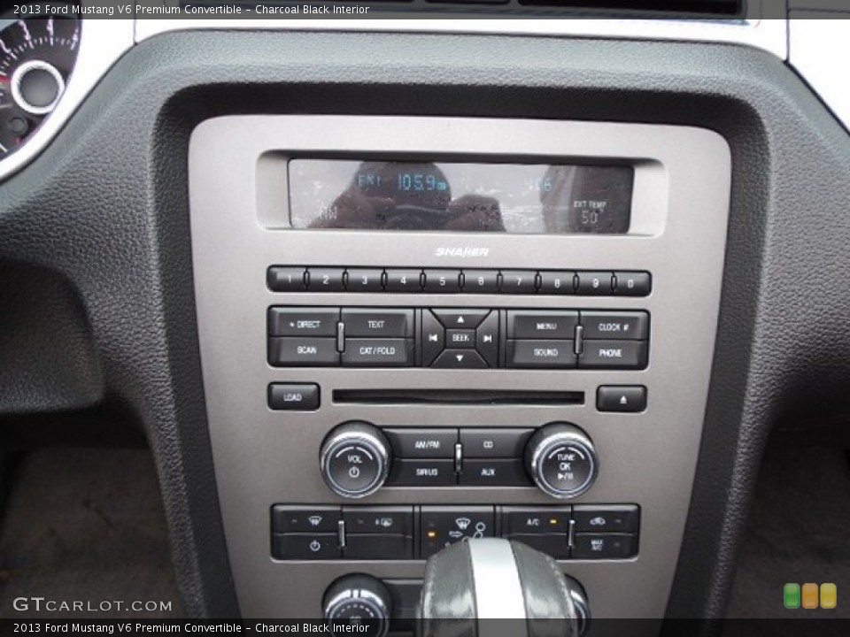 Charcoal Black Interior Controls for the 2013 Ford Mustang V6 Premium Convertible #80918475
