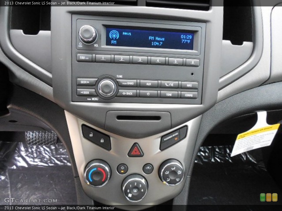 Jet Black/Dark Titanium Interior Controls for the 2013 Chevrolet Sonic LS Sedan #80918582