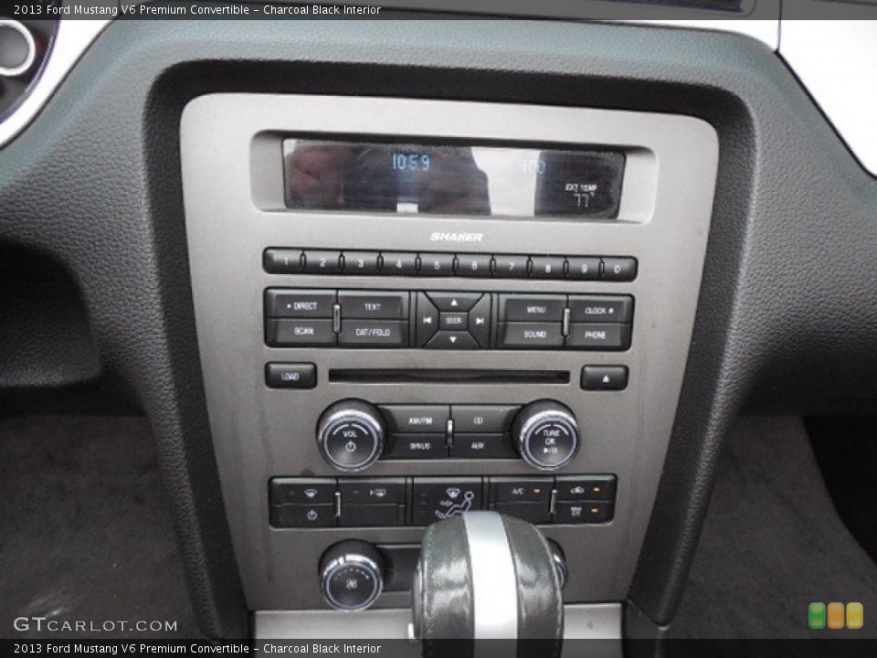 Charcoal Black Interior Controls for the 2013 Ford Mustang V6 Premium Convertible #80919902